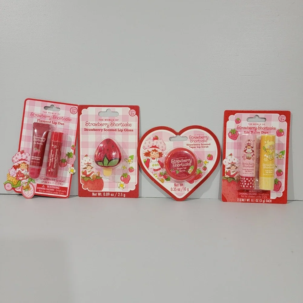 Strawberry Shortcake Lip Care Bundle Gloss Balm Sugar Scrub 4pc Set New